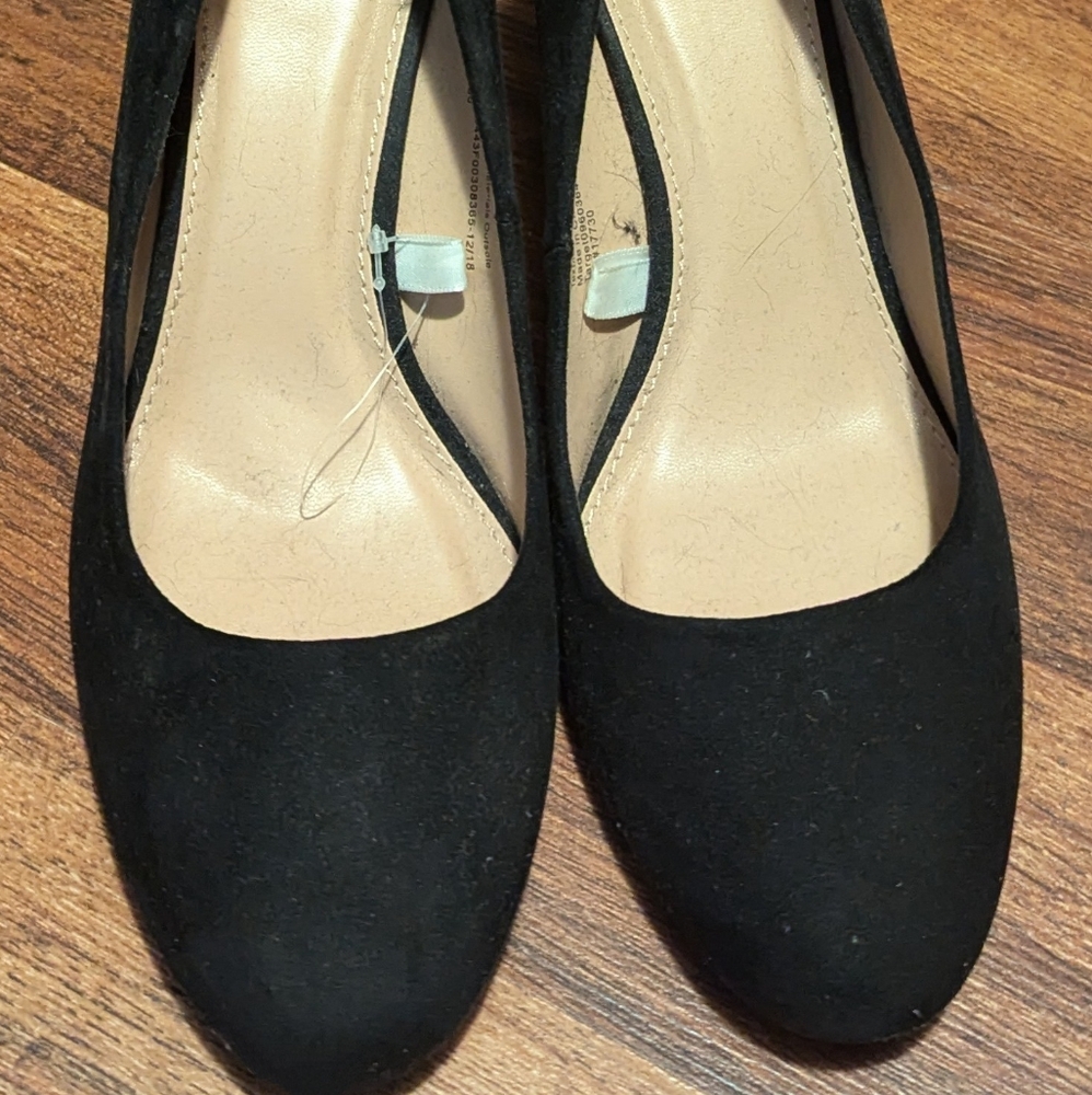 Women's Faux Black Suede Platform Shoes 8.5